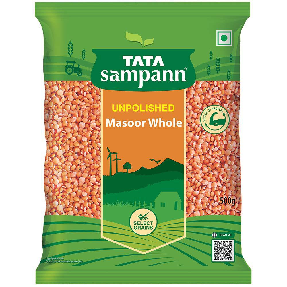 Tata Sampann Unpolished Masoor Whole 500g