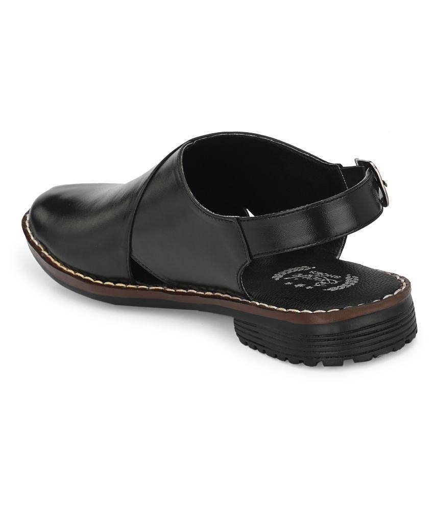 Bucik Black Leather Sandals - None