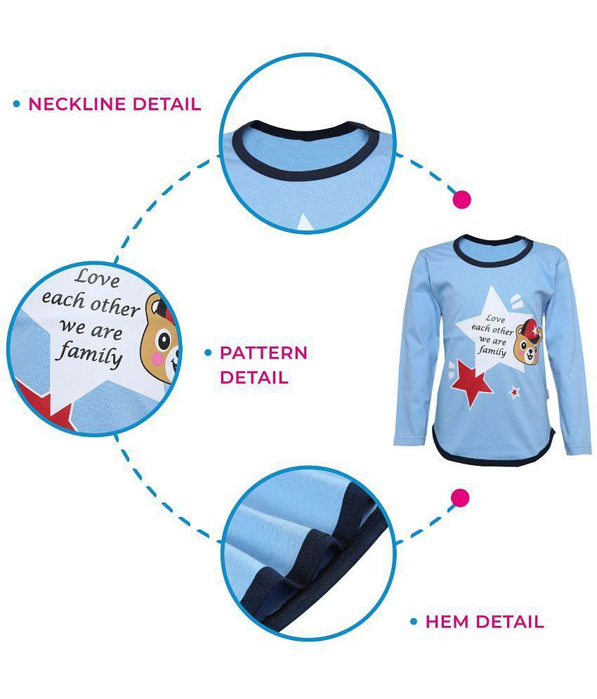Premium Men CATCUB Boys & Girls Cotton Printed Clothing Set(CC-153-0-1; Blue; 6-12 Months) - Non
