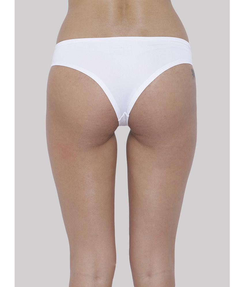Elegant Men BASIICS By La Intimo - White BCPSS02 Polyester Solid Womens Bikini ( Pack of 1 ) - N