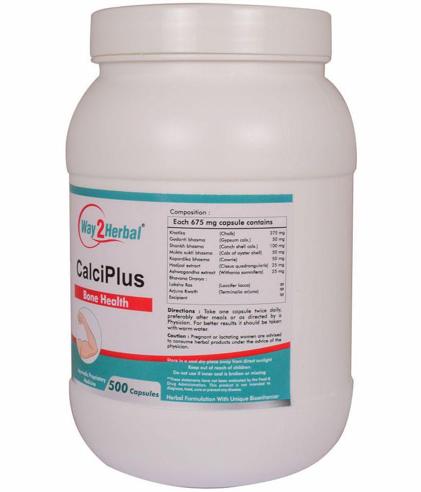 Way2Herbal CALCIPLUS Capsule 500 no.s Pack Of 1