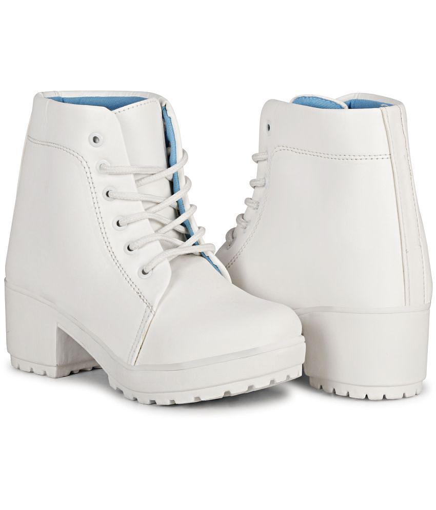 Ishransh - White Women's Ankle Length Boots - None