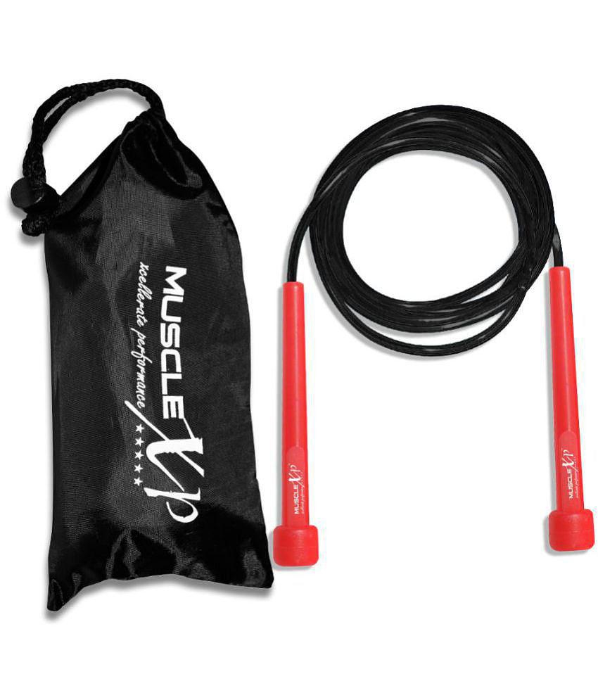 MuscleXP Skipping Rope (Jumping Rope) for Men, Women & Children, Tangle Free Jumping Rope for Kids (Red / Black) - ONESIZE