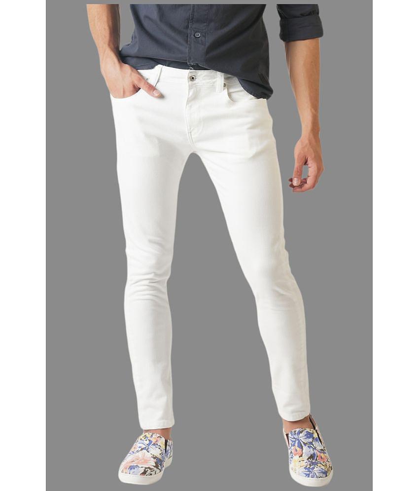 x20 - White Denim Skinny Fit Mens Jeans ( Pack of 1 ) - None