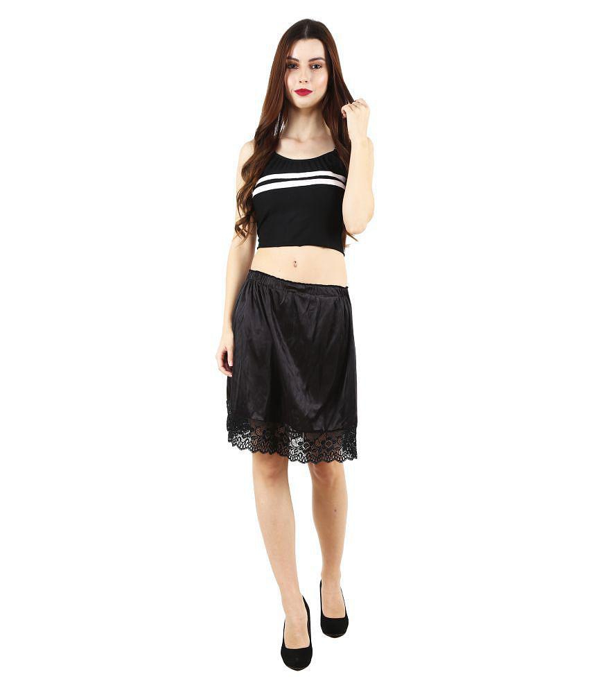 D Naked Polyester A-Line Skirt - Black - 29-32