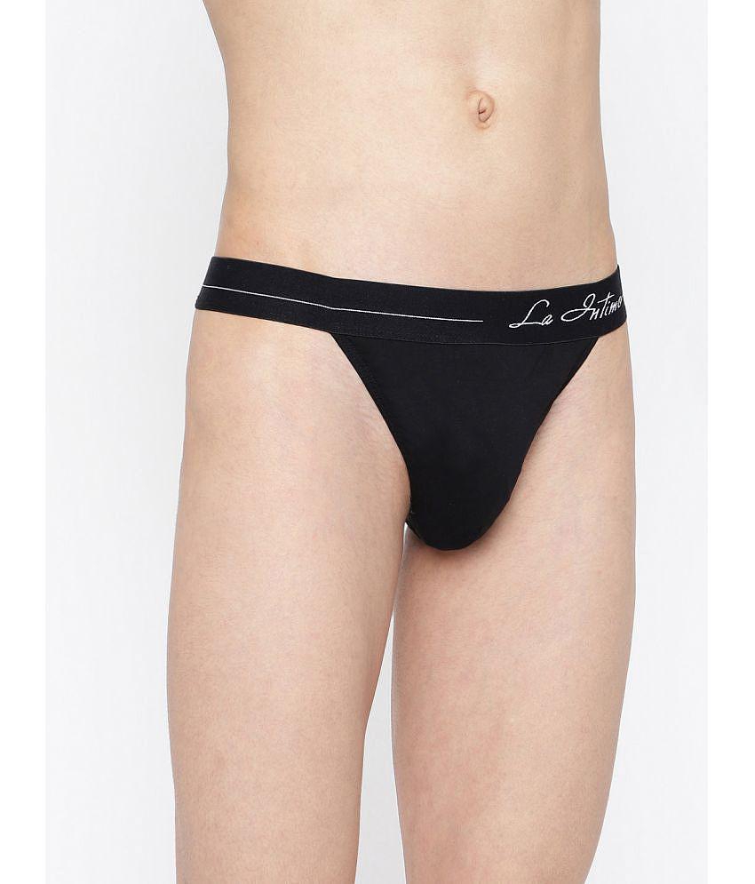 Chic Men La Intimo Black Cotton Mens Thongs ( Pack of 1 ) - None 2025 at ShopCircuit | ONDC