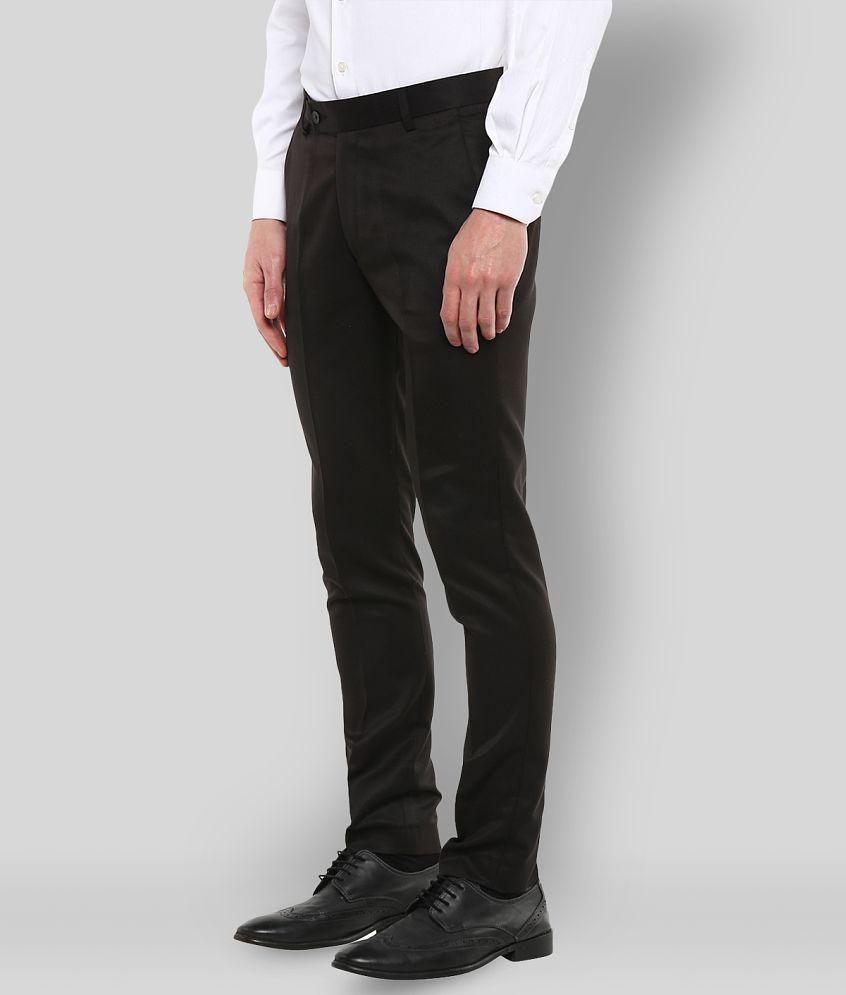 Inspire Clothing Inspiration - Black Polycotton Slim - Fit Men''s Formal Pants ( Pack of 1 ) - None