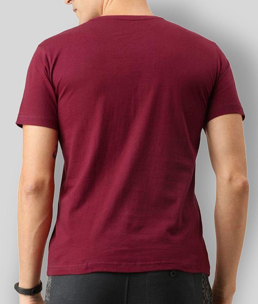 SKYRISE - Maroon Cotton Slim Fit Men's T-Shirt ( Pack of 1 ) - None