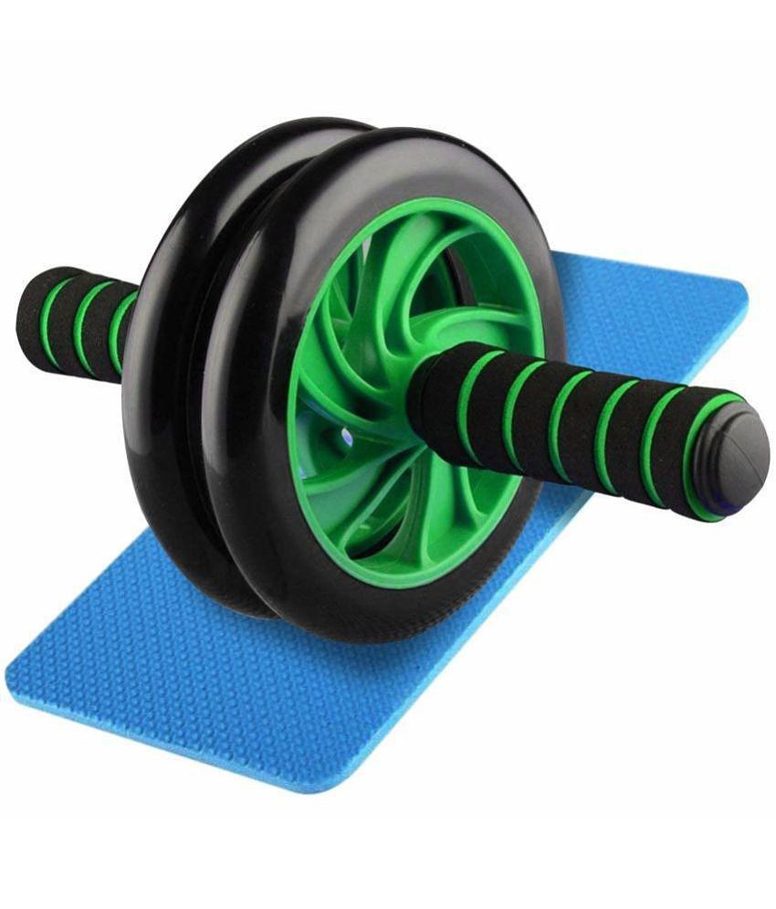 Gatih Anti Skid Two Wheel-AB Roller Metal Polish Block Gym Abdominal Stomach ab exerciser abs workout 1 no.s