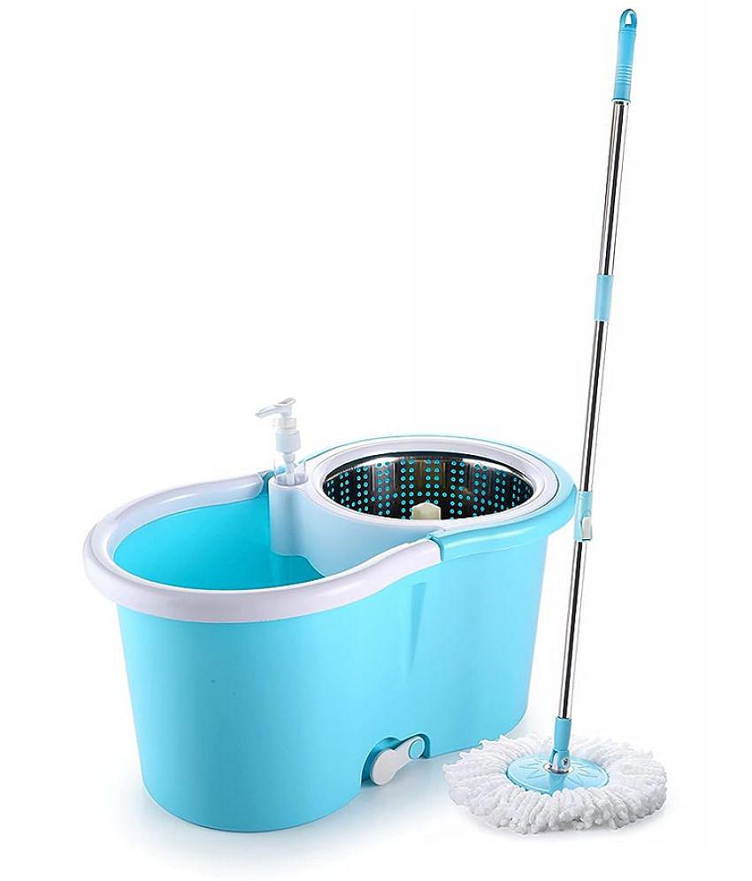 Green Tales - Double Bucket Mop ( Extendable Mop Handle with 360 Degree Movement ) - Multicolor