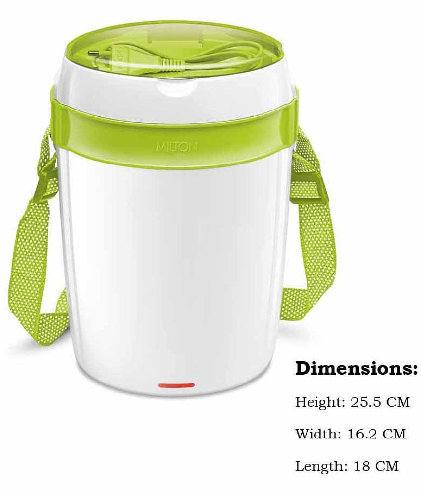 Milton Futron Stainless Steel Electric Lunch Box, 4 Containers, 360 ml, Green