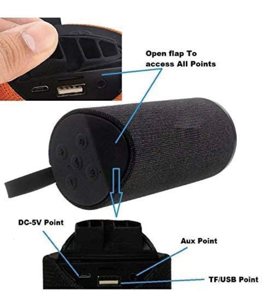 Neo 107 5 W Bluetooth Speaker Playback Time 4 hrs Bluetooth v5.0 with USB,SD card Slot Black - Black