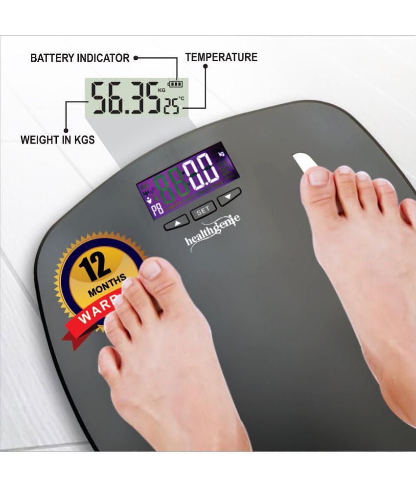 Healthgenie Digital Body Composition Monitor Weighing Scale Fat Analyzer Weighing (Grey-HB331)