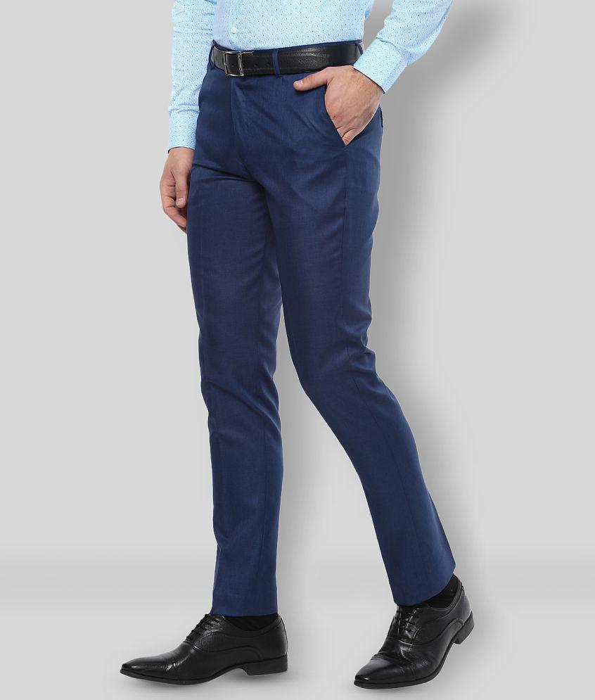 Inspire Clothing Inspiration - Blue Polycotton Slim - Fit Men''s Formal Pants ( Pack of 1 ) - None