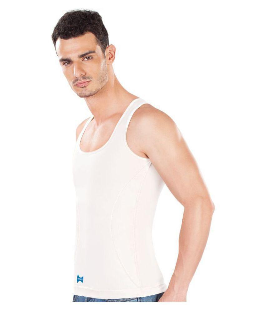 Dermawear White Sleeveless Vests - L