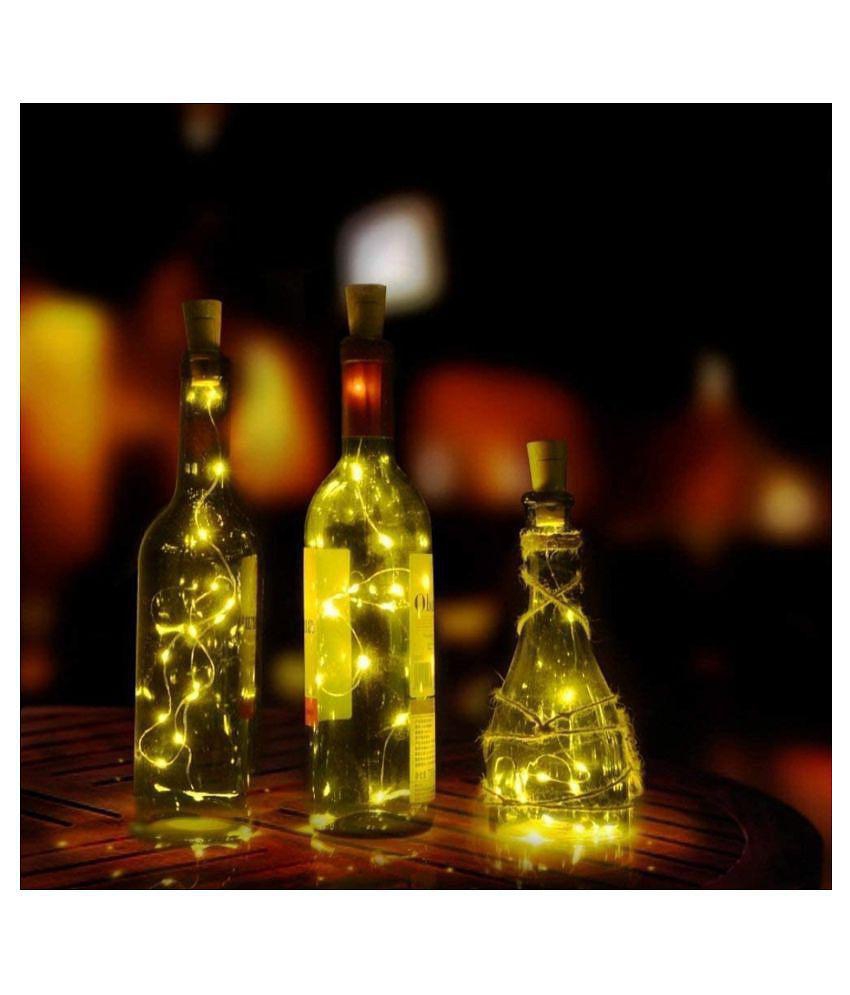 MIRADH Bottle Cork Lights 20 LED 6.5 FT LED Strips Yellow - Yellow