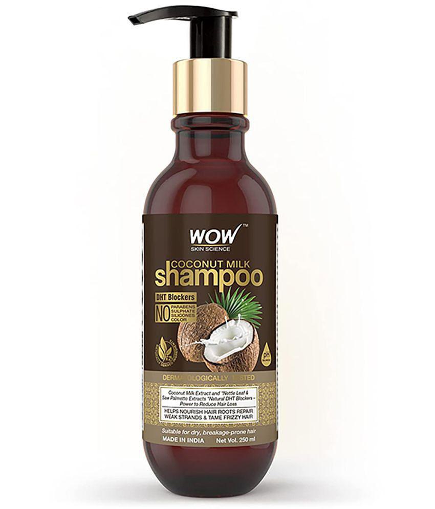 WOW Skin Science Coconut Milk Shampoo - No Parabens, Sulphate, Silicones, Color & Salt - DHT BLOCKERS - 250mL