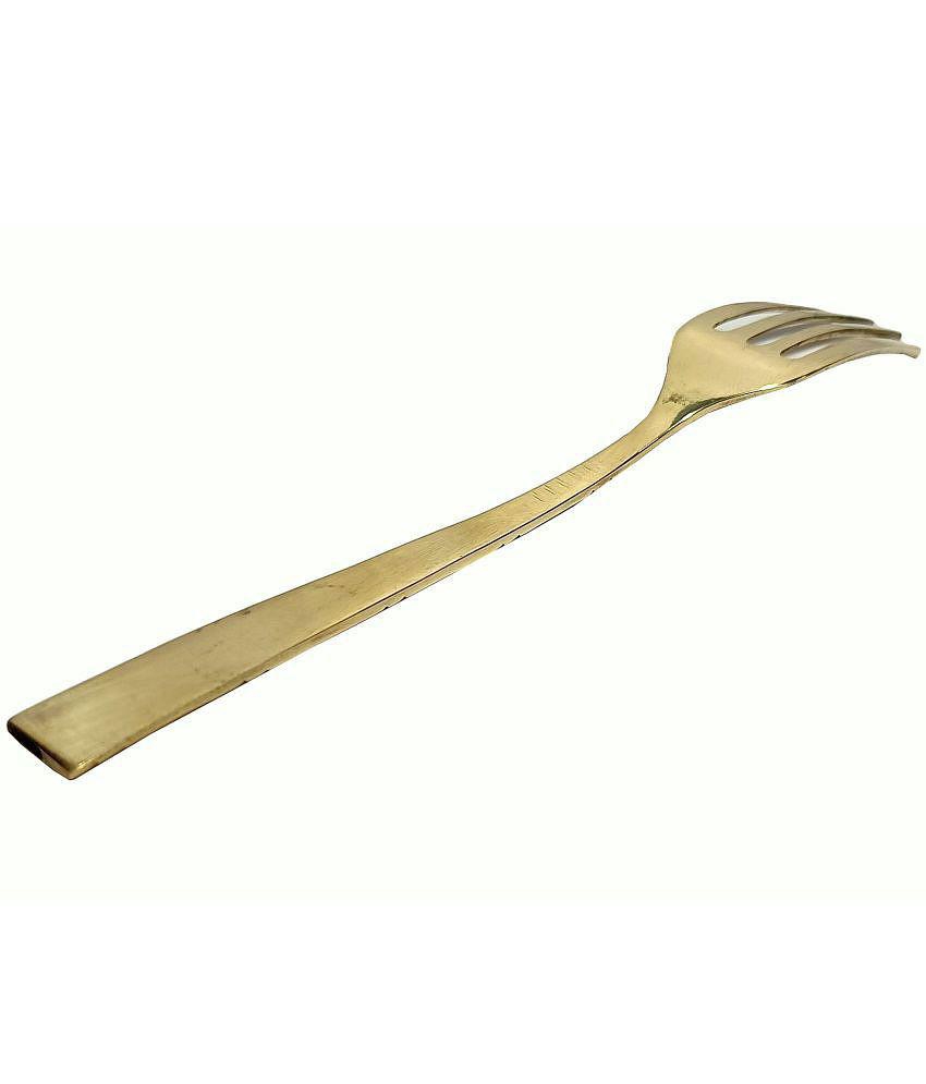 A & H ENTERPRISES - Brass Brass Dessert Fork ( Pack of 3 ) - Brass