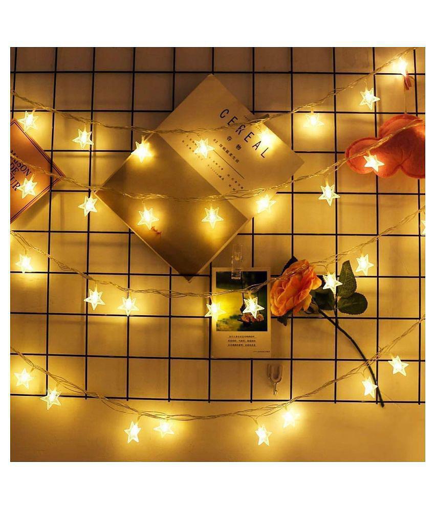 MIRADH 5M 20 Star Diwali Christmas String Lights Yellow - Yellow