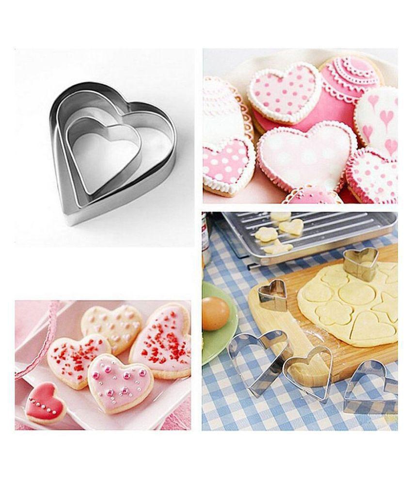 Allamwar 12pcs Stainless Steel Cookie Cutter Set Pastry Cookie Biscuit Cutter Cake Muffin Decor Mold Mould Multi Functional Tool - Assorted