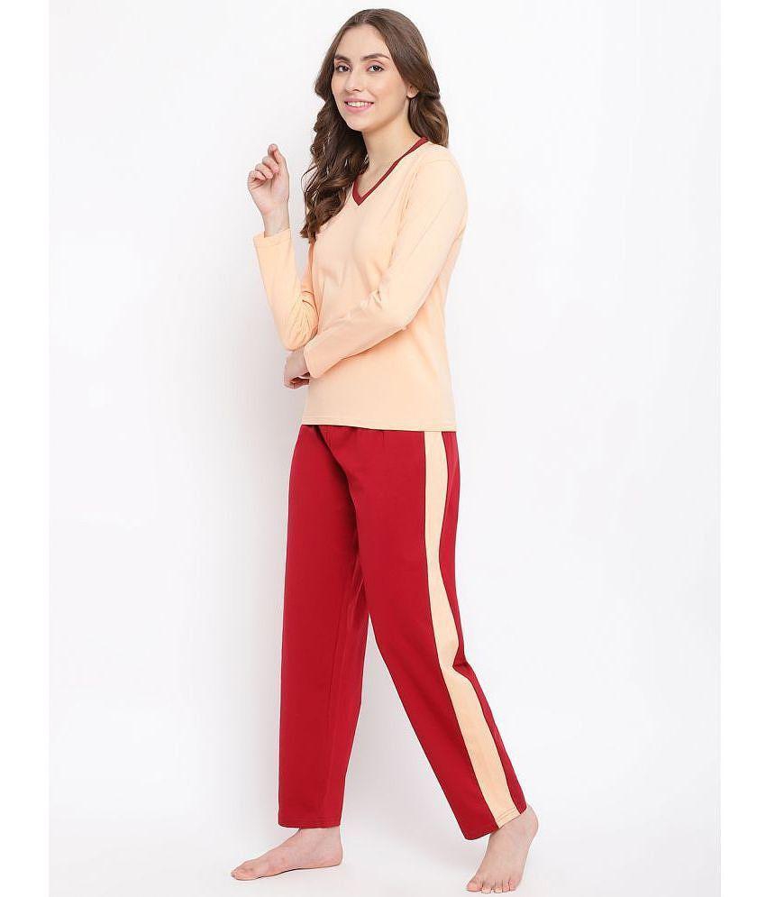 Best Men La Intimo - Maroon Cotton Womens Nightwear Nightsuit Sets ( Pack of 1 ) - None 2025 at 