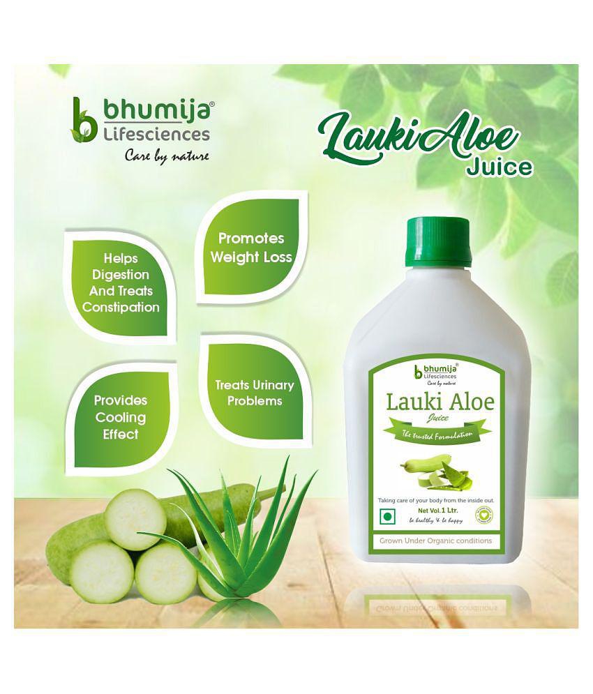 BHUMIJA LIFESCIENCES Lauki Aloe Juice  Health Drink Liquid 1 l