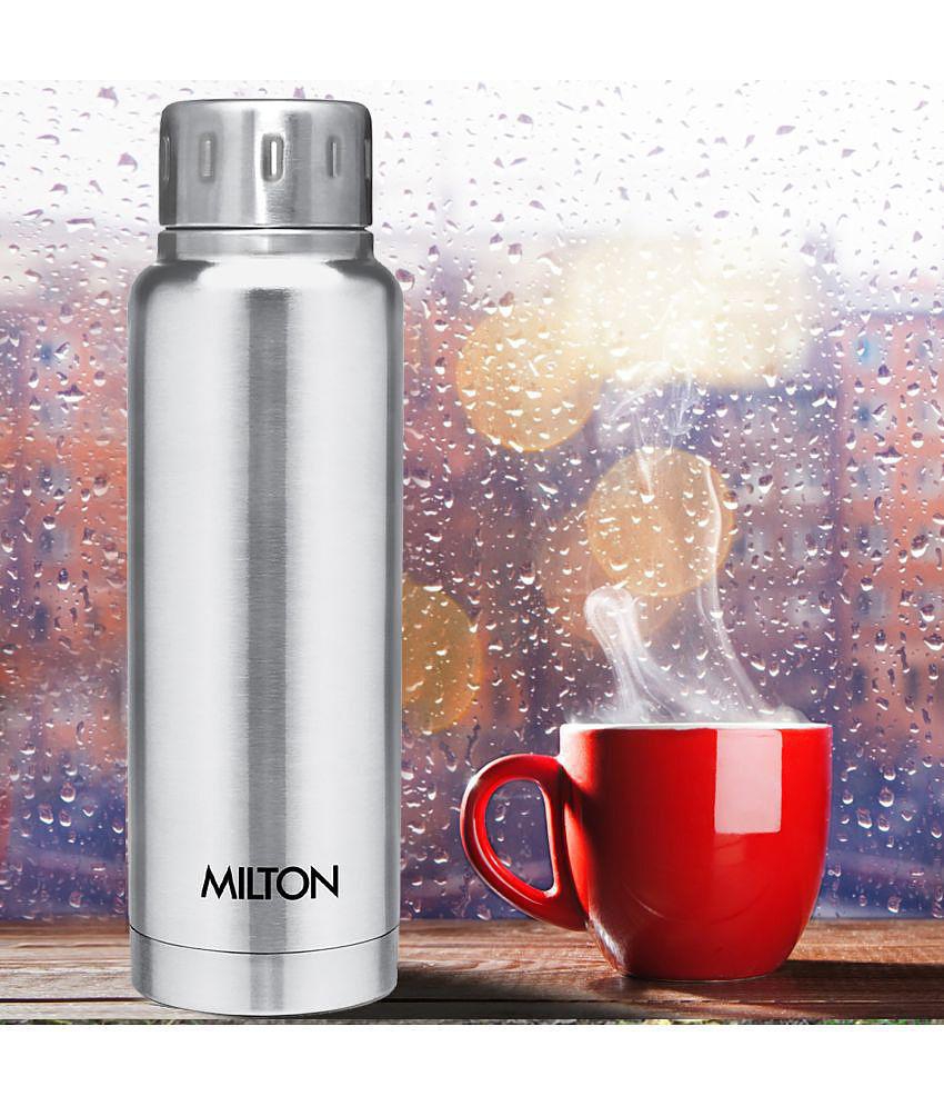 Milton Elfin 300 Thermosteel 24 Hours Hot and Cold Water Bottle, 300 ml, Silver - Silver