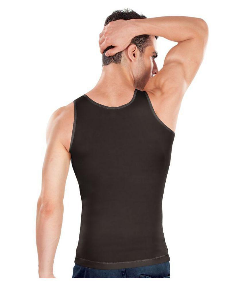 Dermawear - Black Cotton Blend Men's Vest  ( Pack of 1 ) - M