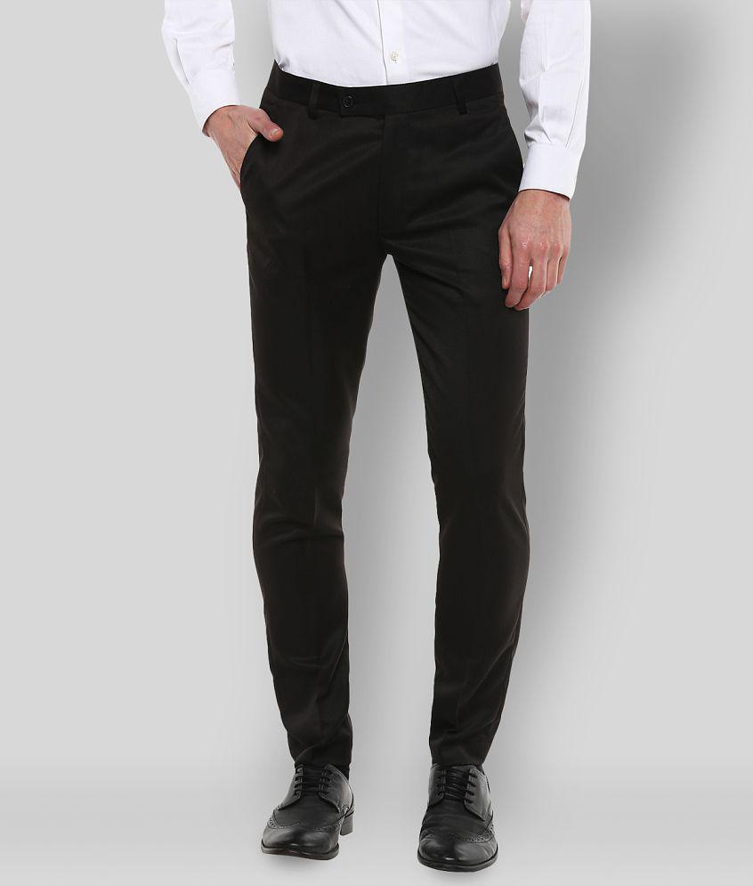 Inspire Clothing Inspiration - Black Polycotton Slim - Fit Mens Formal Pants ( Pack of 1 ) - None