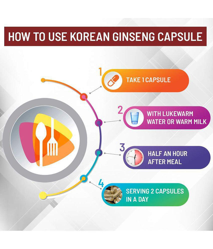 16Again Korean Red Ginseng 500 mg - 100 Capsule | For Energy, Performance, Stress and Focus