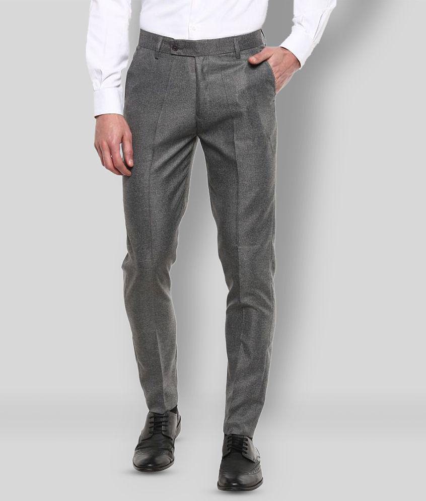 Inspire Clothing Inspiration - Grey Polycotton Slim - Fit Men's Formal Pants ( Pack of 1 ) - None