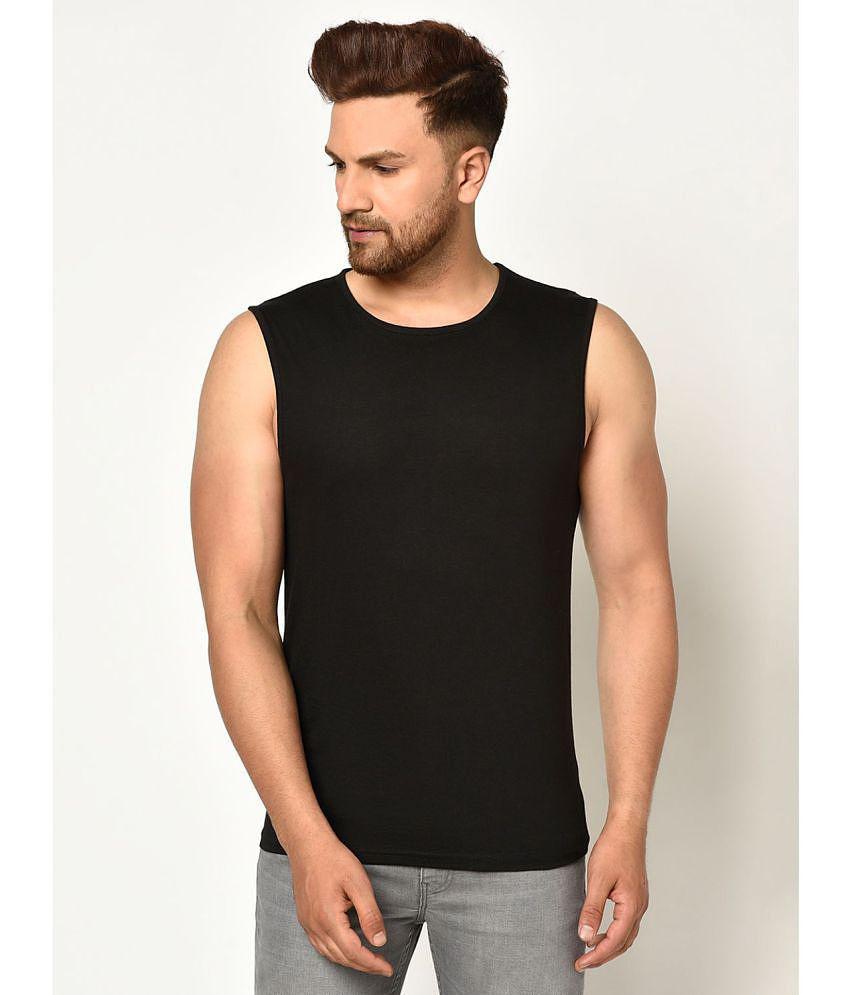 Glito - Black Cotton Blend Mens Vest ( Pack of 1 ) - None