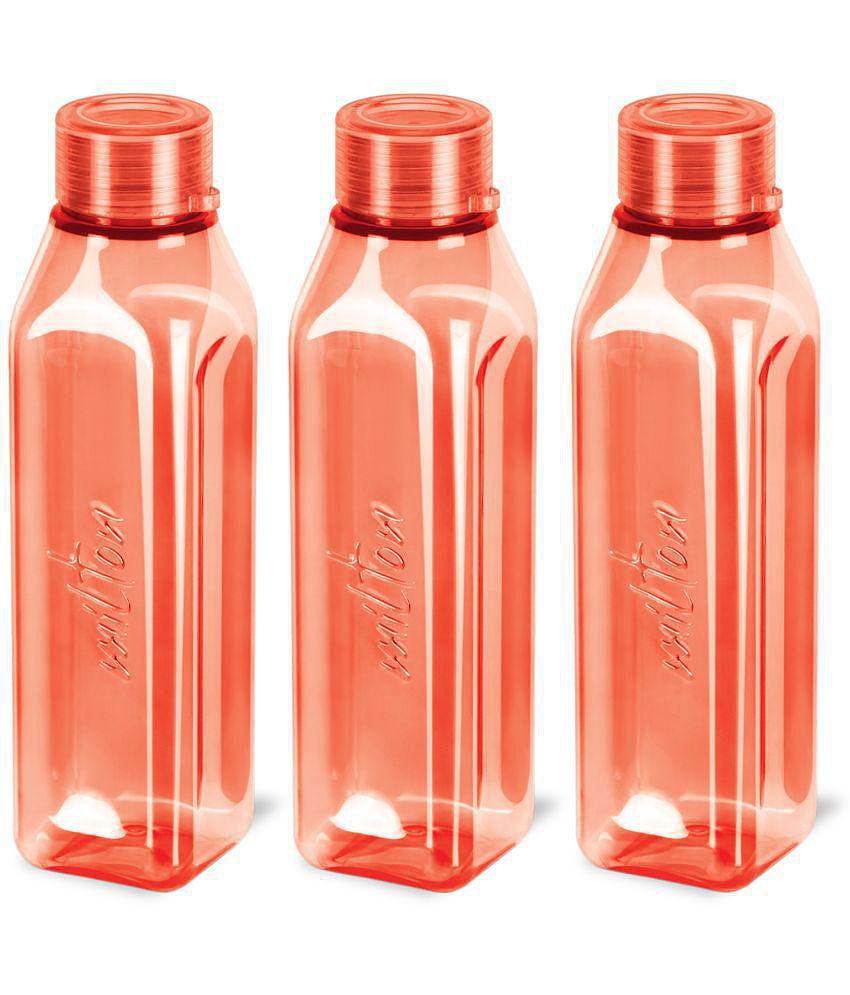 Milton Prime 1000 Pet Water Bottle, Set of 3, 1 Litre Each, Red - Red