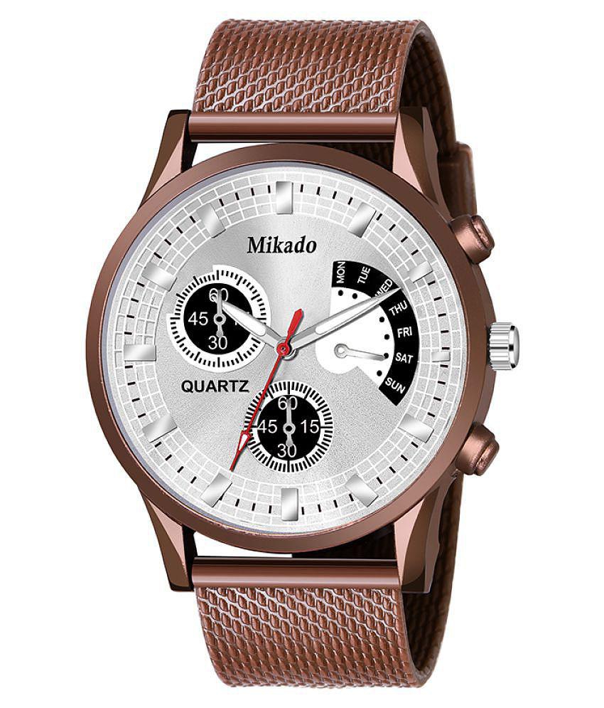 Mikado Tan Fashion Leather Analog Mens Watch