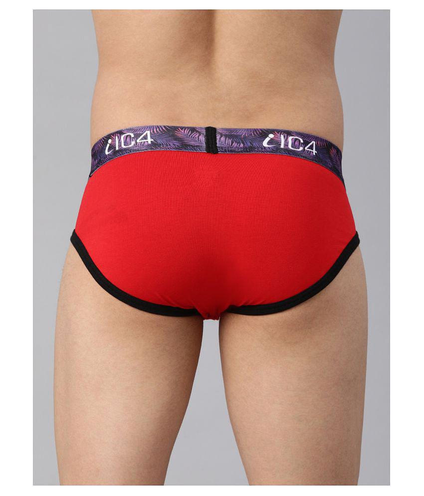 IC4 - Multicolor Cotton Blend Men's Briefs ( Pack of 2 ) - S