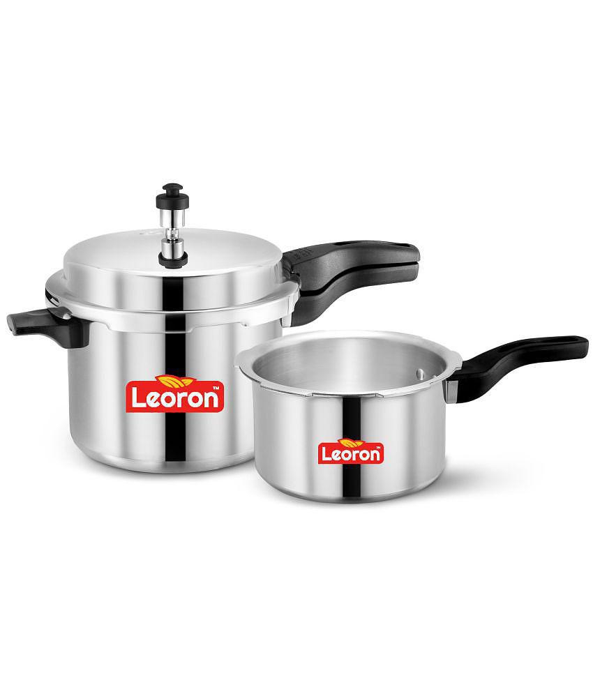 LEORON 3 L,5 L Aluminium Pressure Cooker Combo Without Induction Base