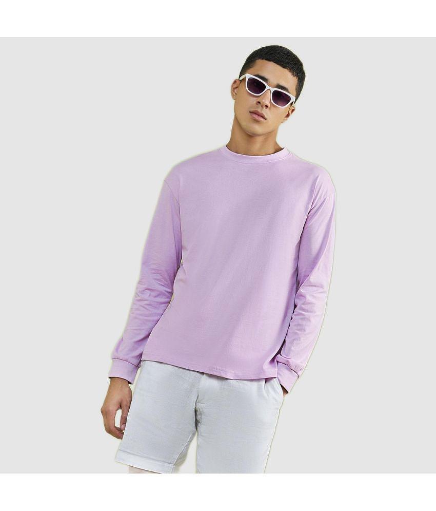 Bewakoof - Purple Cotton Blend Oversized Fit Men's T-Shirt ( Pack of 1 ) - None