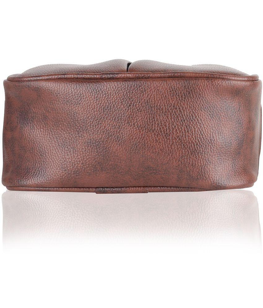 Raylan - Brown Textured Messenger Bag - Brown