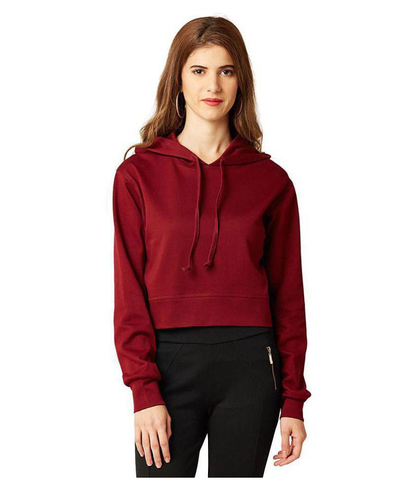 Luxurious Men Miss Chase Cotton Maroon Hooded Sweatshirt - None 2025 at ShopCircuit | ONDC
