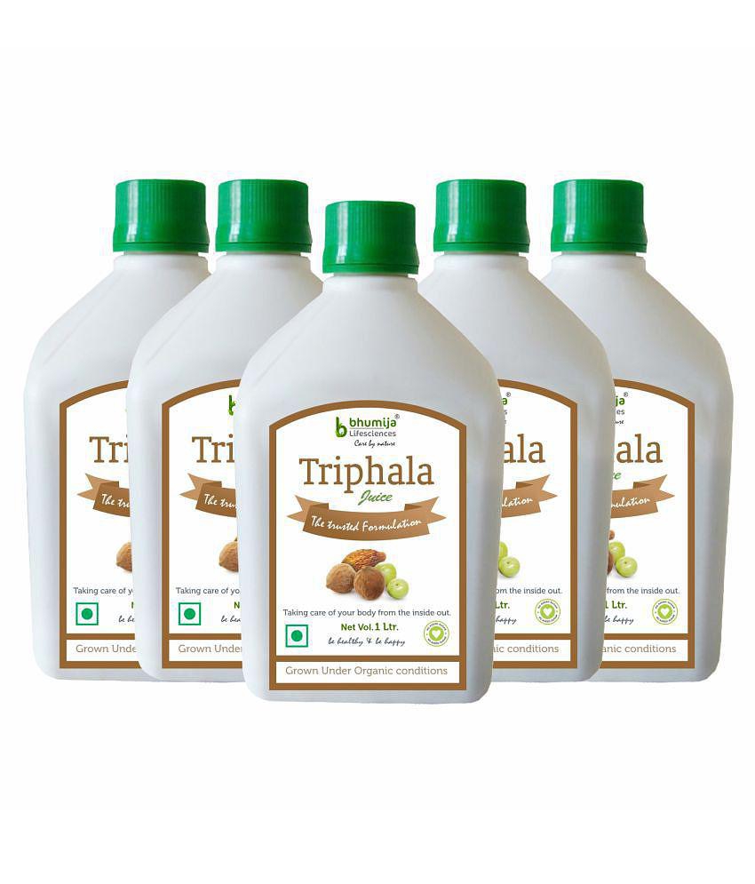 BHUMIJA LIFESCIENCES Triphala Juice  Health Drink Liquid 5 l Pack of 5