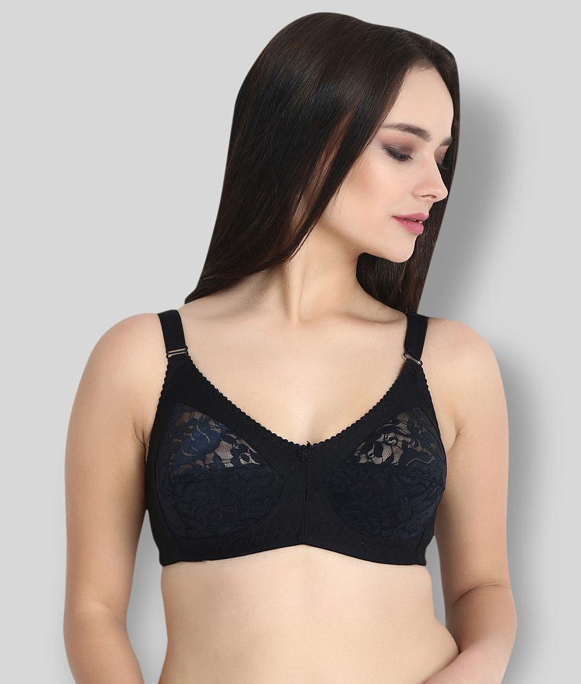 KYODO - Black Cotton Blend Non - Padded Women's Everyday Bra ( Pack of 1 ) - 36B, Black