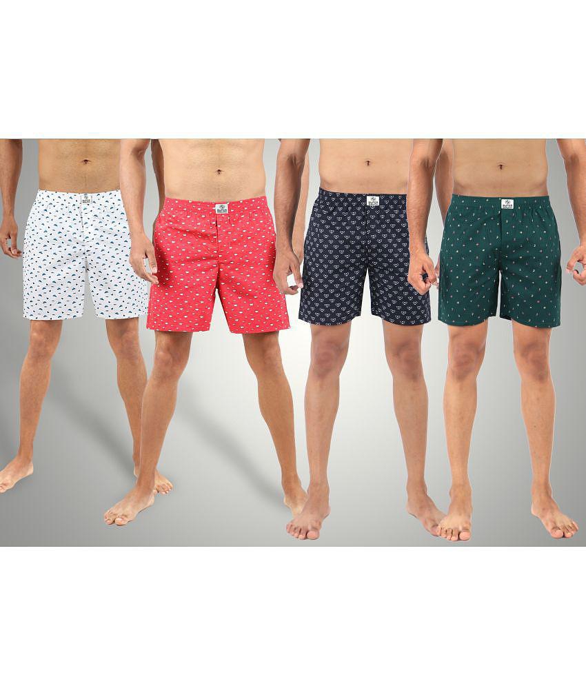 Supersquad Multicolor Cotton Mens Boxer- ( Pack of 4 ) - None