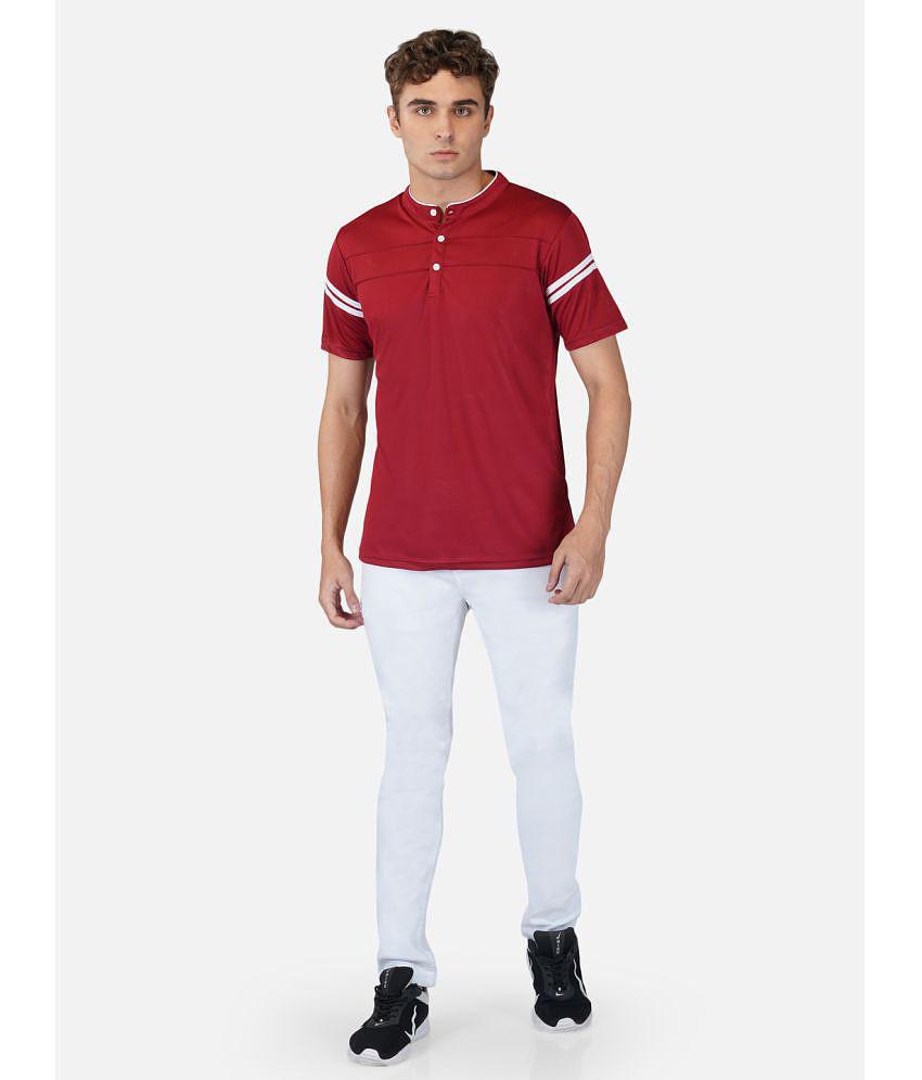 london arc - Maroon Polyester Slim Fit Men's T-Shirt ( Pack of 1 ) - None