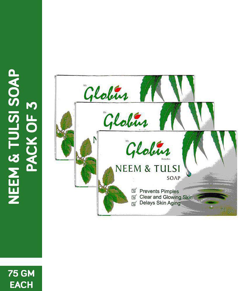 GLOBUS NEEM & TUSLI SOAP PACK OF 3