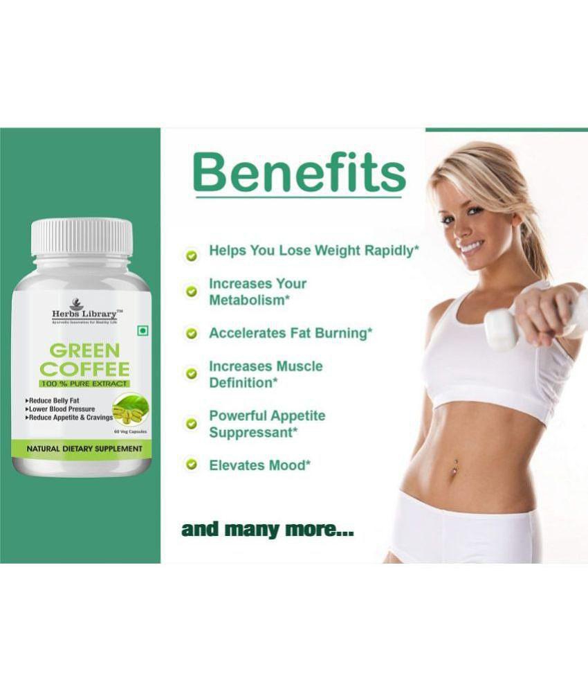 Herbs Library Green Coffee Beans Capsules for Weight Loss 60 Capsules