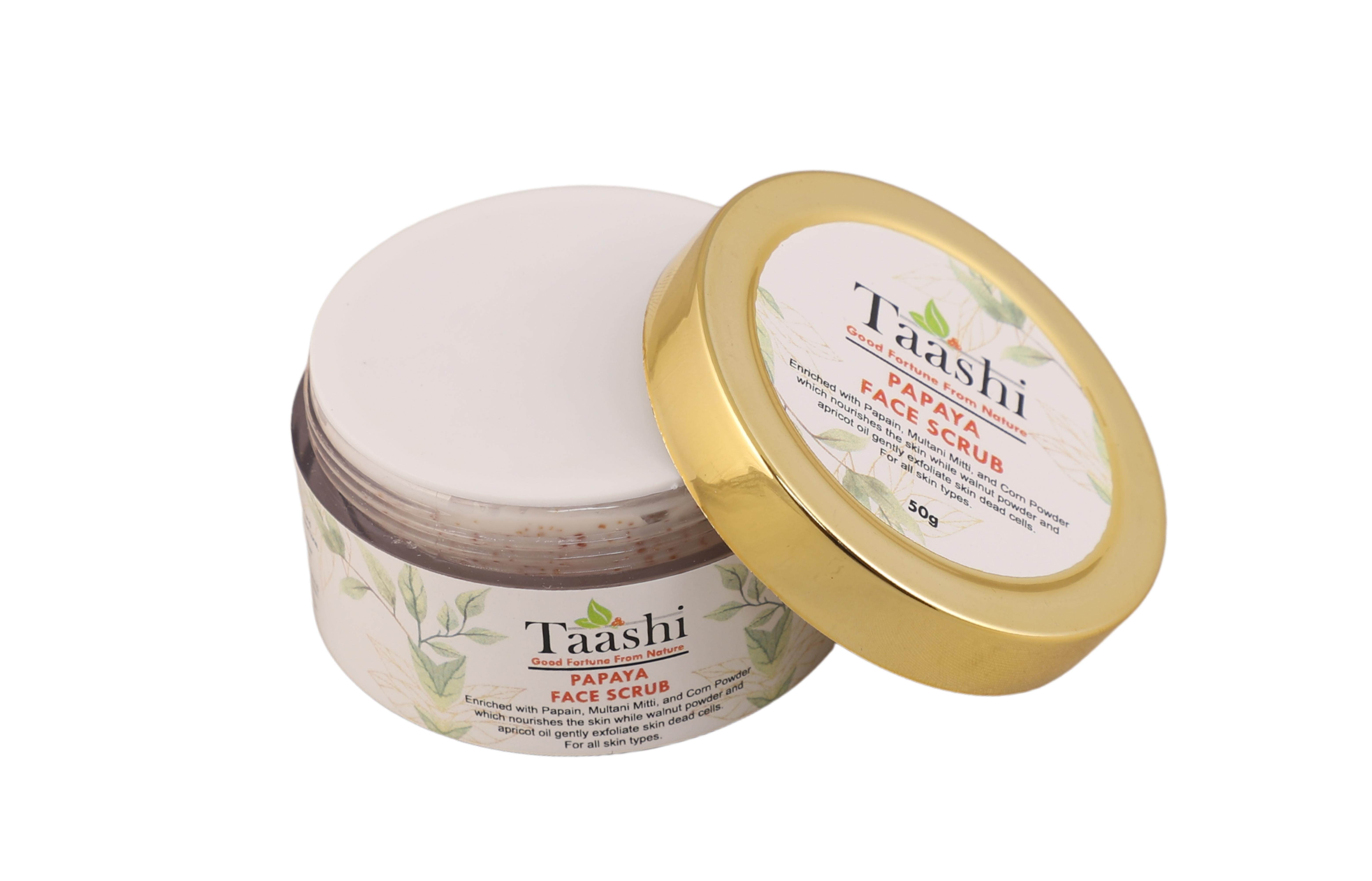 Taashi Papaya Face Scrub for exfoliate skin dead cells