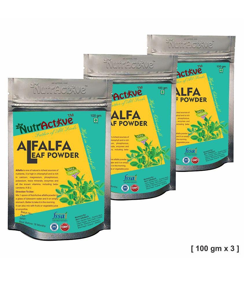 NutrActive Organic Alfalfa 300 gm Vitamins Powder