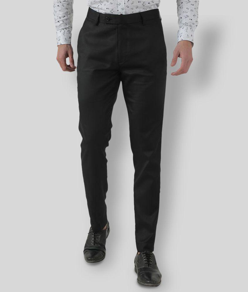 Inspire Clothing Inspiration - Black Polycotton Slim - Fit Men's Formal Pants ( Pack of 1 ) - None