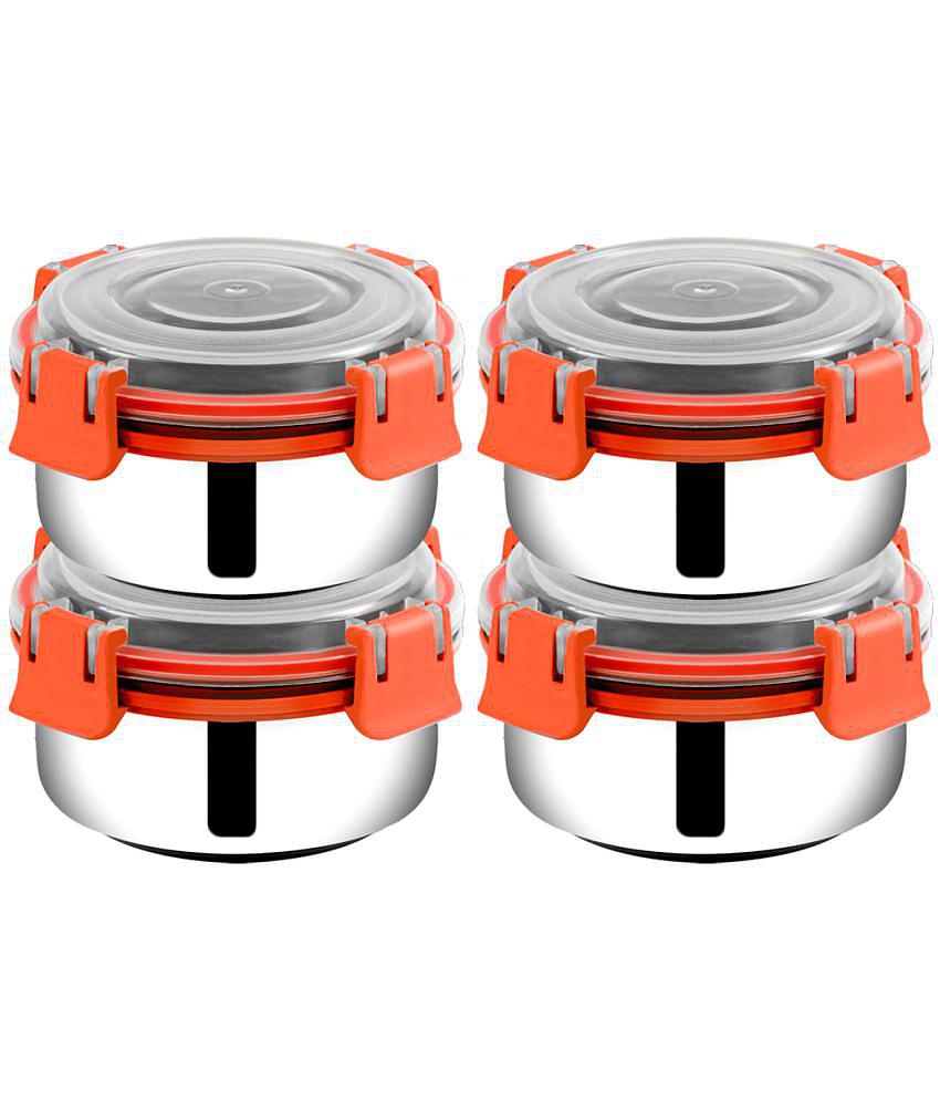 BOWLMAN - Steel Orange Food Container ( Set of 4 - 350mL each ) - Orange