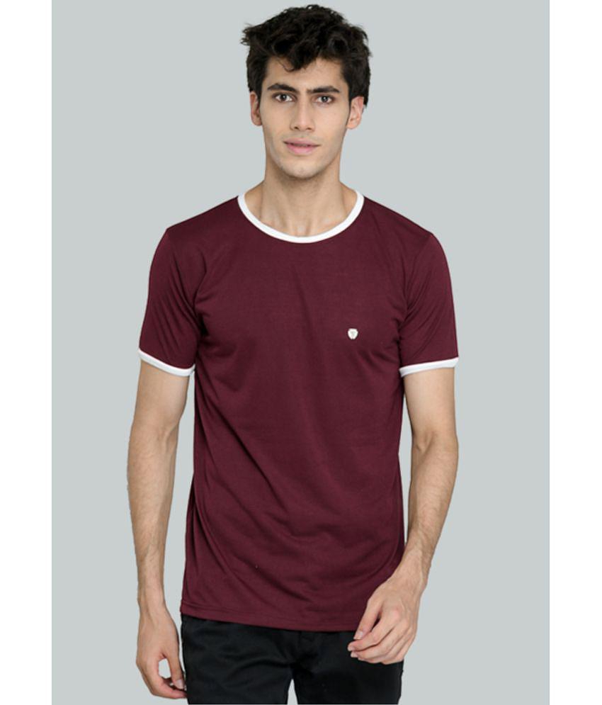 LEEBONEE - Wine Cotton Blend Regular Fit Men's T-Shirt ( Pack of 1 ) - L, Wine